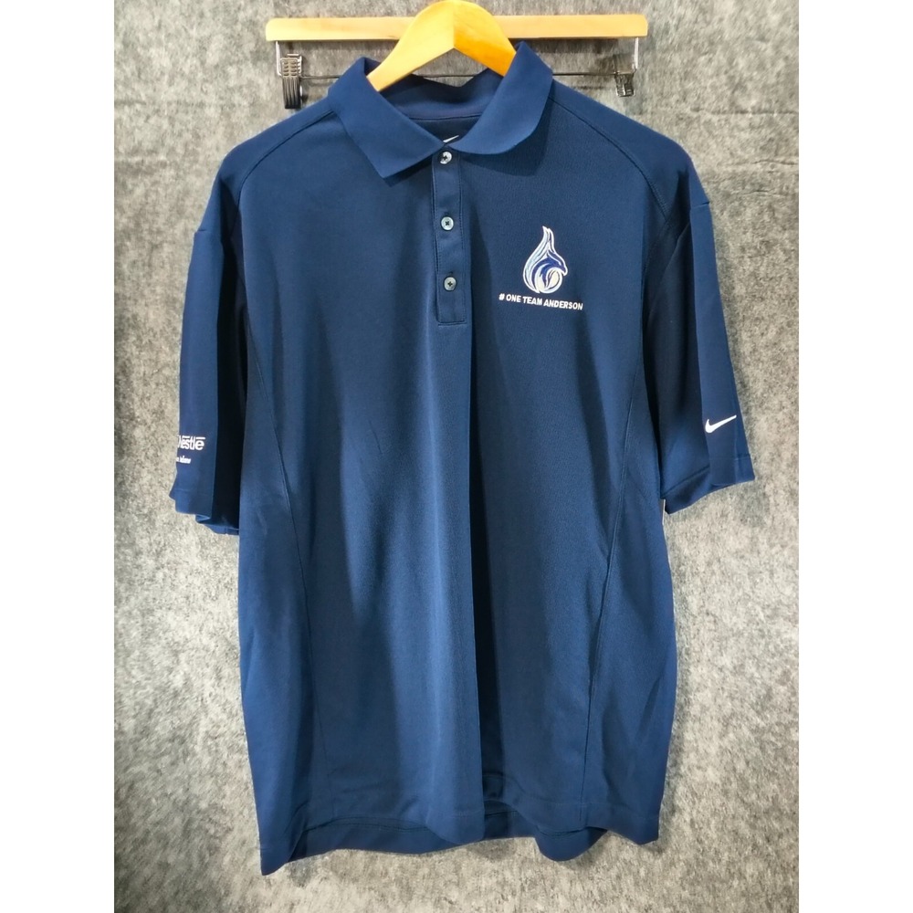 Nike Golf Polo Shirt Men's Size L Navy Blue Nestle Co Work Wear Anderson, IN NWT